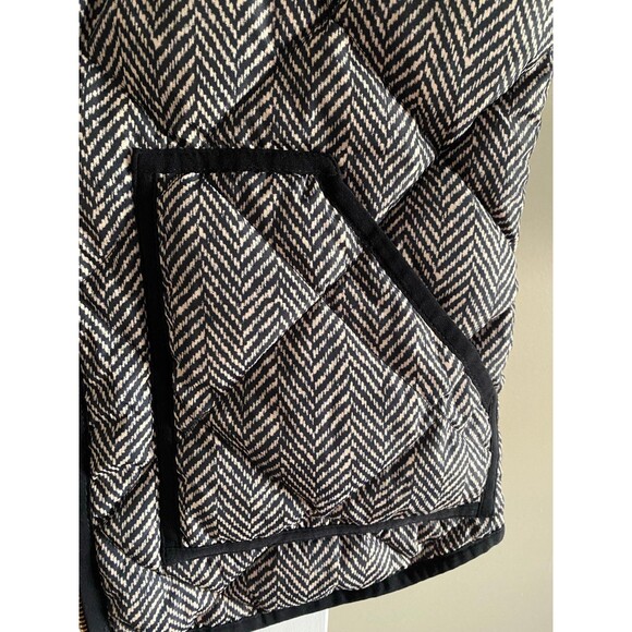 J. Crew Excursion Quilted Down Puffer Herringbone Vest Black White NWOT - Picture 6 of 12